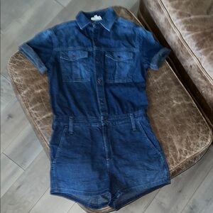 Ag Adriano Goldschmied Blue Denim Jumpsuit